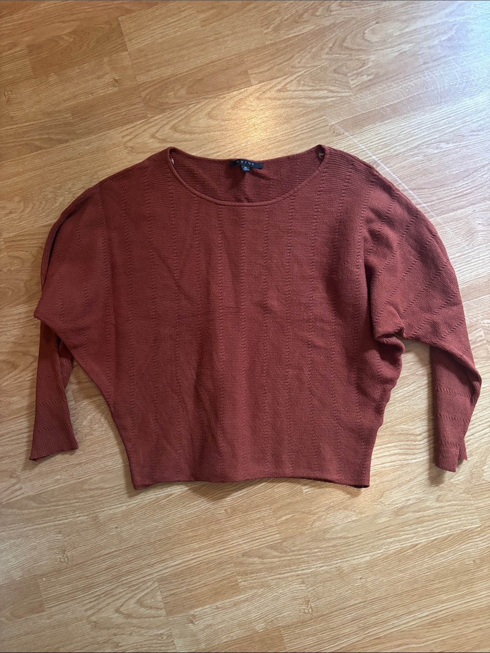 Cyrus Rust Long Sleeve Knit Top